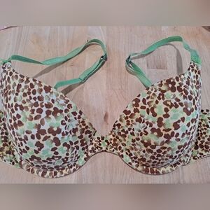 Victoria's Secret Green and Brown Florial Bra